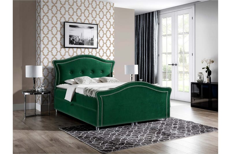 Hestra Lux Sänkypaketti Kontinentalsänky 140x200 cm - Vihreä - Huonekalut - Sänky - Sängyt säilytystilalla