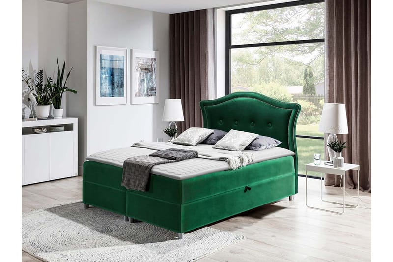 Hestra Sänkypaketti Kontinentalsänky 180x200 cm - Vihreä - Huonekalut - Sänky - Sängyt säilytystilalla