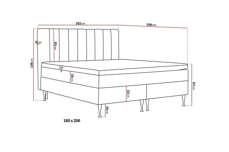 Hilton High Täydellinen Sänkypaketti 180x200 cm - Beige - Huonekalut - Sänky - Parisänky