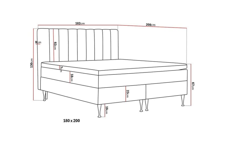 Hilton High Täydellinen Sänkypaketti 180x200 cm - Vaaleanbeige - Huonekalut - Sänky - Parisänky