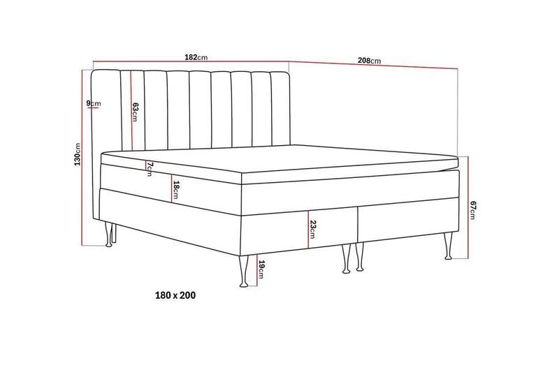 Hilton High Täydellinen Sänkypaketti 180x200 cm - Vaaleanbeige - Huonekalut - Sänky - Jenkkisängyt