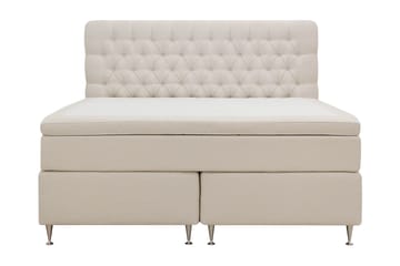 Hilton luksus Täydellinen Sänkypaketti 160x200 cm Jenkkisänky nappikoristellulla sängynpäädyllä bouclé-kankaalla