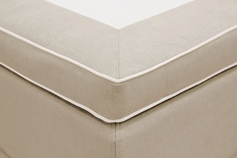 Hilton Lyx Sänkypaketti 160x200 cm Jenkkisänky napitetulla sängynpäädyllä - Beige - Huonekalut - Sänky - Jenkkisängyt