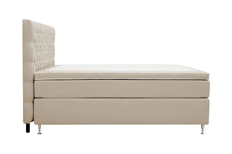 Hilton Lyx Sänkypaketti 160x200 cm Jenkkisänky napitetulla sängynpäädyllä - Beige - Huonekalut - Sänky - Jenkkisängyt