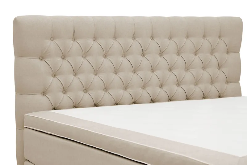 Hilton Lyx Sänkypaketti 160x200 cm Jenkkisänky napitetulla sängynpäädyllä - Beige - Huonekalut - Sänky - Jenkkisängyt