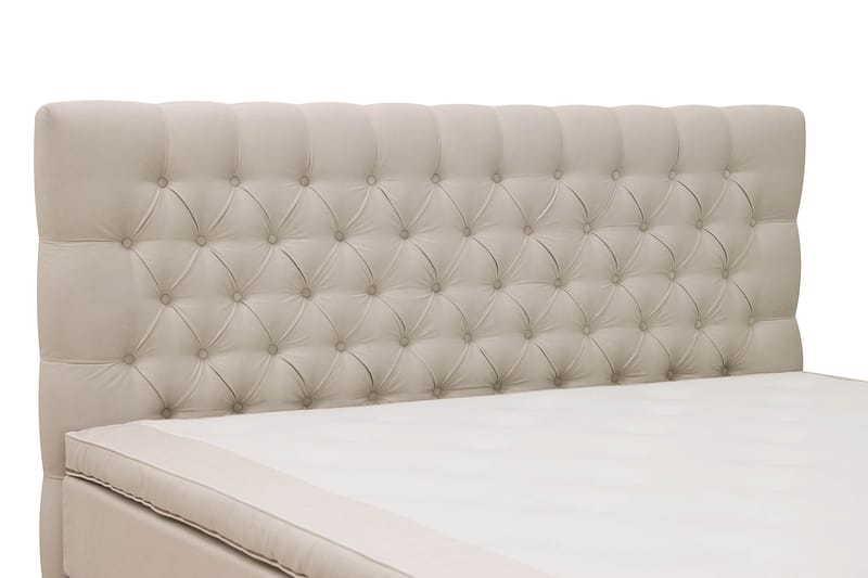 Hilton lyx Sänkypaketti 160x200 cm Jenkkisänky napitetulla sängynpäädyllä - Beige - Huonekalut - Sänky - Jenkkisängyt