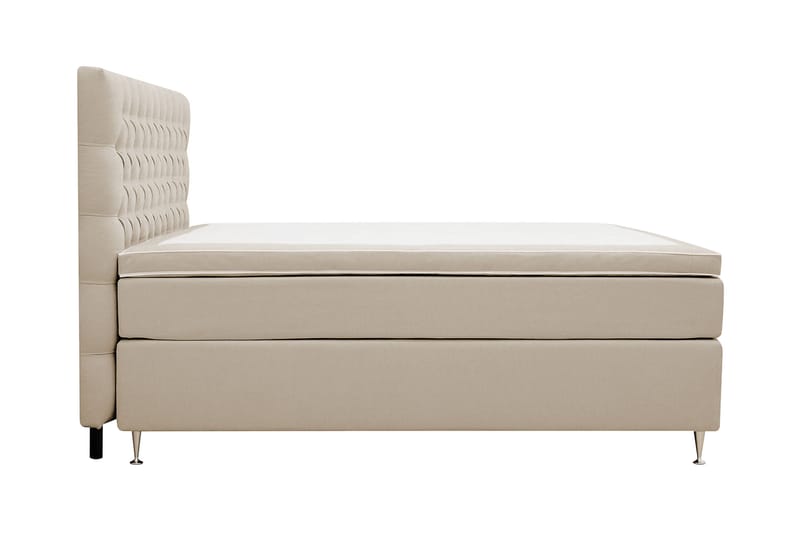 Hilton lyx Sänkypaketti 160x200 cm Jenkkisänky napitetulla sängynpäädyllä - Beige - Huonekalut - Sänky - Jenkkisängyt