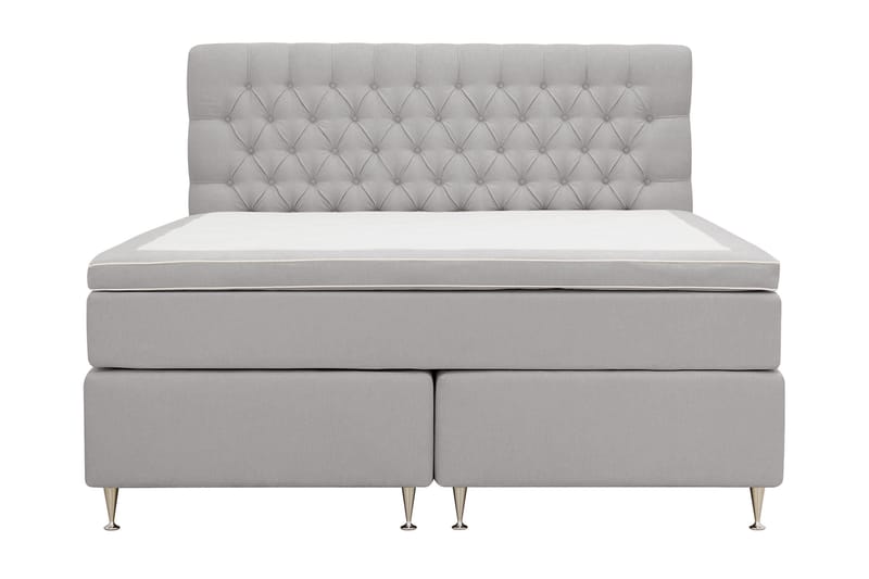 Hilton lyx Sänkypaketti 160x200 cm Jenkkisänky napitetulla sängynpäädyllä - Harmaa - Huonekalut - Sänky - Jenkkisängyt