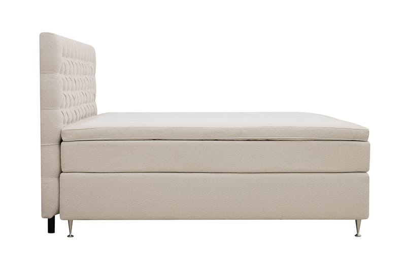 Hilton lyx Sänkypaketti 160x200 cm Jenkkisänky napitetulla sängynpäädyllä - Norsunluunvalkoinen - Huonekalut - Sänky - Jenkkisängyt