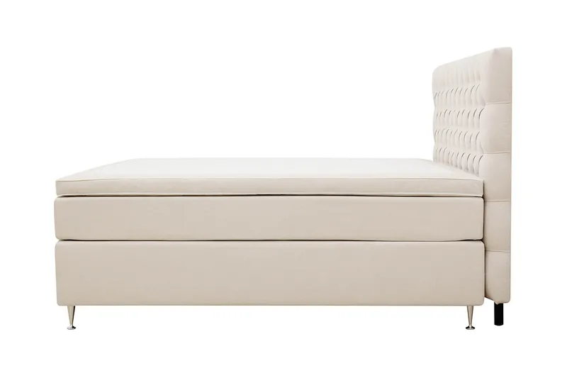 Hilton Lyx Sänkypaketti 160x200 cm Jenkkisänky napitetulla sängynpäädyllä - Vaaleabeige - Huonekalut - Sänky - Jenkkisängyt