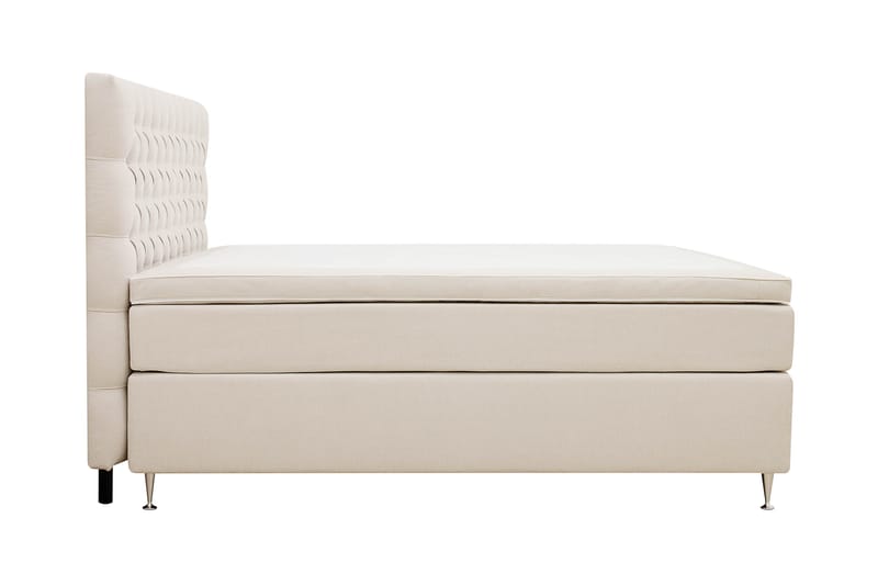 Hilton lyx Sänkypaketti 160x200 cm Jenkkisänky napitetulla sängynpäädyllä - Vaaleabeige - Huonekalut - Sänky - Jenkkisängyt