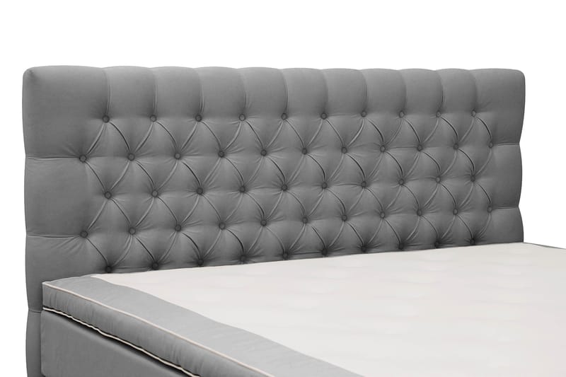 Hilton lyx Sänkypaketti 160x200 cm Jenkkisänky napitetulla sängynpäädyllä - Vaaleanharmaa - Huonekalut - Sänky - Jenkkisängyt