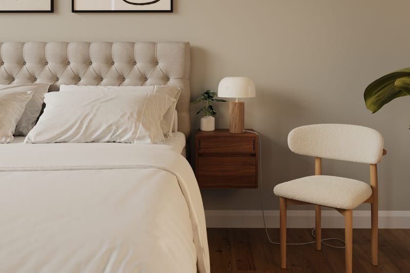 Hilton lyx Sänkypaketti 180x200 cm Jenkkisänky napitetulla sängynpäädyllä - Beige - Huonekalut - Sänky - Jenkkisängyt