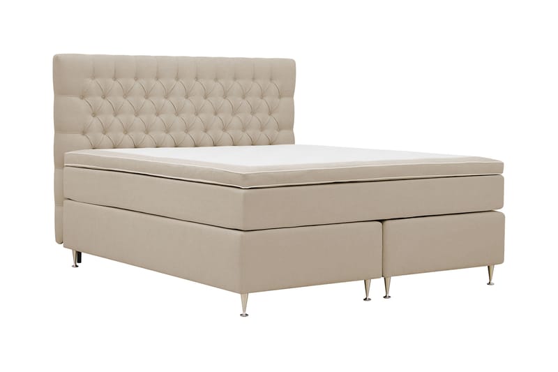 Hilton lyx Sänkypaketti 180x200 cm Jenkkisänky napitetulla sängynpäädyllä - Beige - Huonekalut - Sänky - Jenkkisängyt