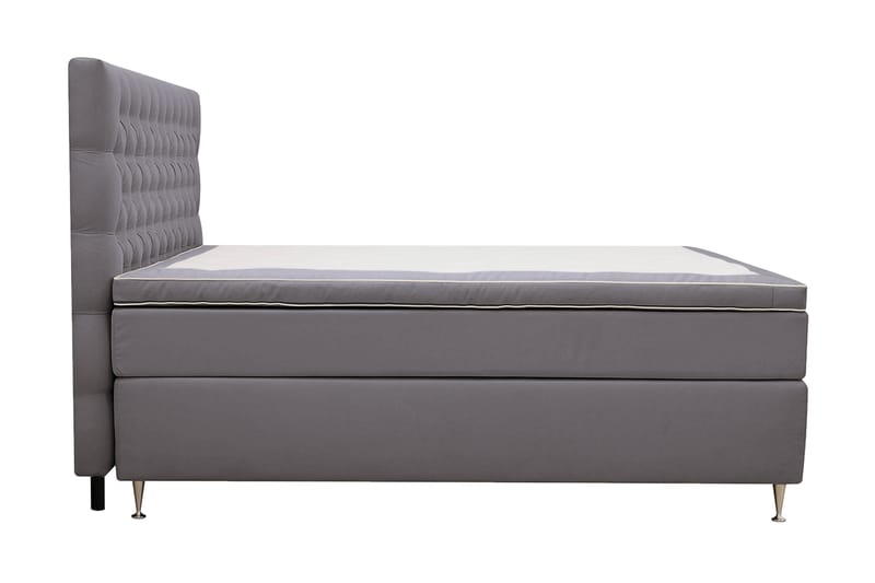Hilton lyx Sänkypaketti 180x200 cm Jenkkisänky napitetulla sängynpäädyllä - Harmaa - Huonekalut - Sänky - Jenkkisängyt