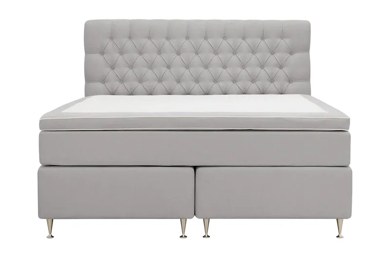 Hilton Lyx Sänkypaketti 180x200 cm Jenkkisänky napitetulla sängynpäädyllä - Harmaa - Huonekalut - Sänky - Jenkkisängyt