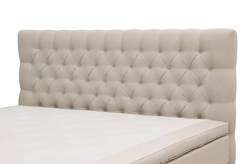 Hilton Lyx Sänkypaketti 180x200 cm Jenkkisänky napitetulla sängynpäädyllä sametissa - Beige - Huonekalut - Sänky - Jenkkisängyt