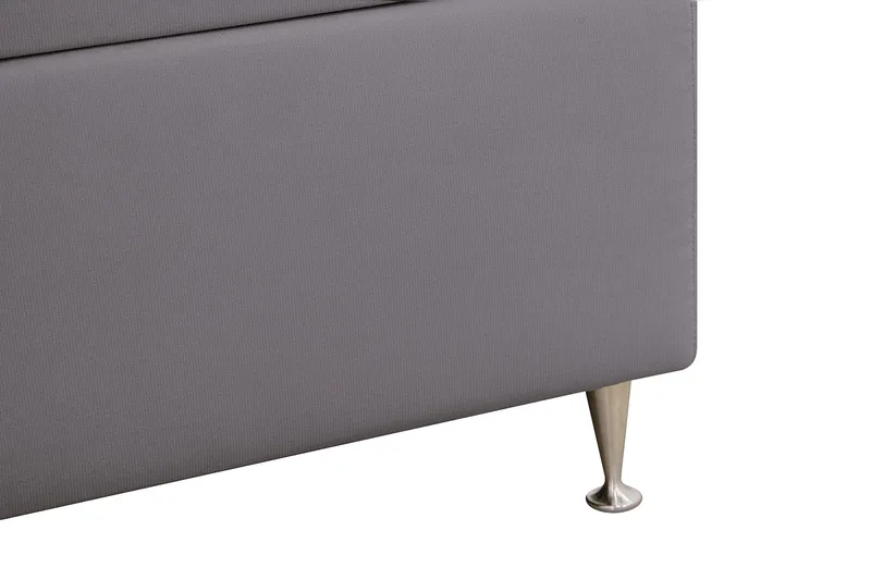 Hilton Lyx Sänkypaketti 180x200 cm Jenkkisänky napitetulla sängynpäädyllä sametissa - Harmaa - Huonekalut - Sänky - Jenkkisängyt