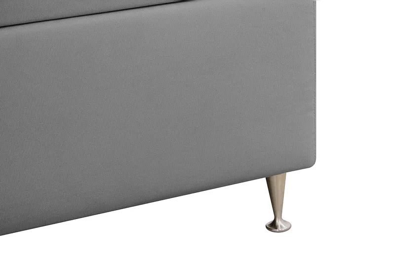 Hilton Lyx Sänkypaketti 180x200 cm Jenkkisänky napitetulla sängynpäädyllä sametissa - Vaaleanharmaa - Huonekalut - Sänky - Jenkkisängyt