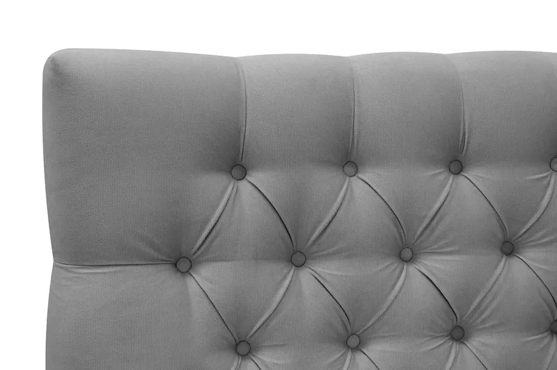 Hilton Lyx Sänkypaketti 180x200 cm Jenkkisänky napitetulla sängynpäädyllä sametissa - Vaaleanharmaa - Huonekalut - Sänky - Parisänky