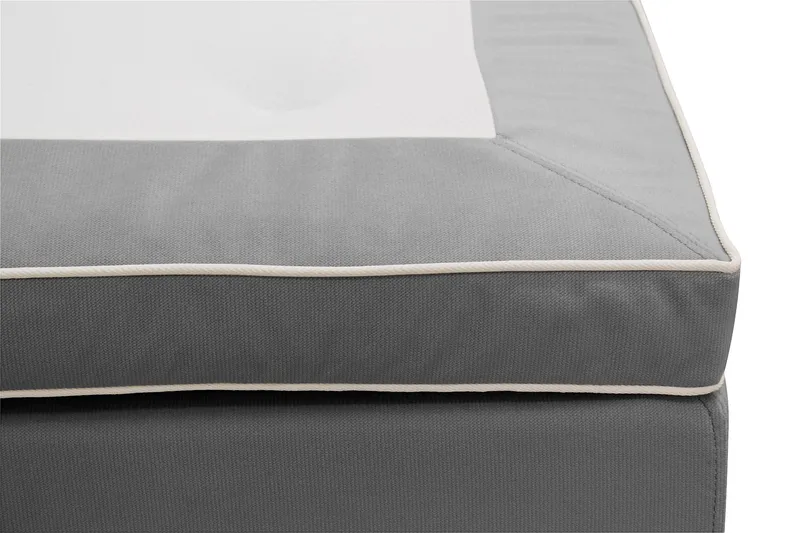 Hilton Lyx Sänkypaketti 180x200 cm Jenkkisänky napitetulla sängynpäädyllä sametissa - Vaaleanharmaa - Huonekalut - Sänky - Jenkkisängyt