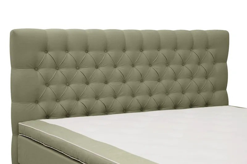 Hilton Lyx Sänkypaketti 180x200 cm Jenkkisänky napitetulla sängynpäädyllä samettia - Oliivinvihreä - Huonekalut - Sänky - Parisänky