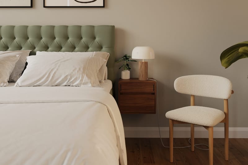 Hilton Lyx Sänkypaketti 180x200 cm Jenkkisänky napitetulla sängynpäädyllä samettia - Oliivinvihreä - Huonekalut - Sänky - Jenkkisängyt