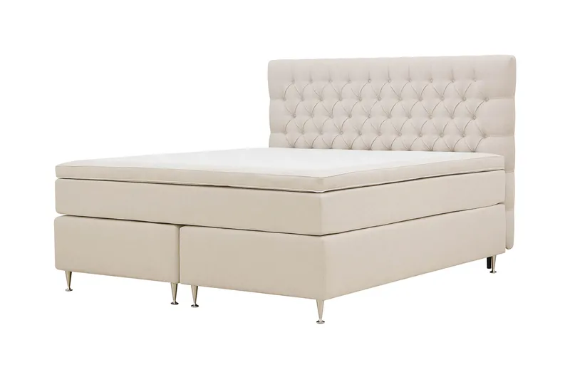 Hilton Lyx Sänkypaketti 180x200 cm Jenkkisänky napitetulla sängynpäädyllä - Vaaleabeige - Huonekalut - Sänky - Jenkkisängyt