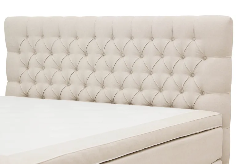 Hilton Lyx Sänkypaketti 180x200 cm Jenkkisänky napitetulla sängynpäädyllä - Vaaleabeige - Huonekalut - Sänky - Jenkkisängyt