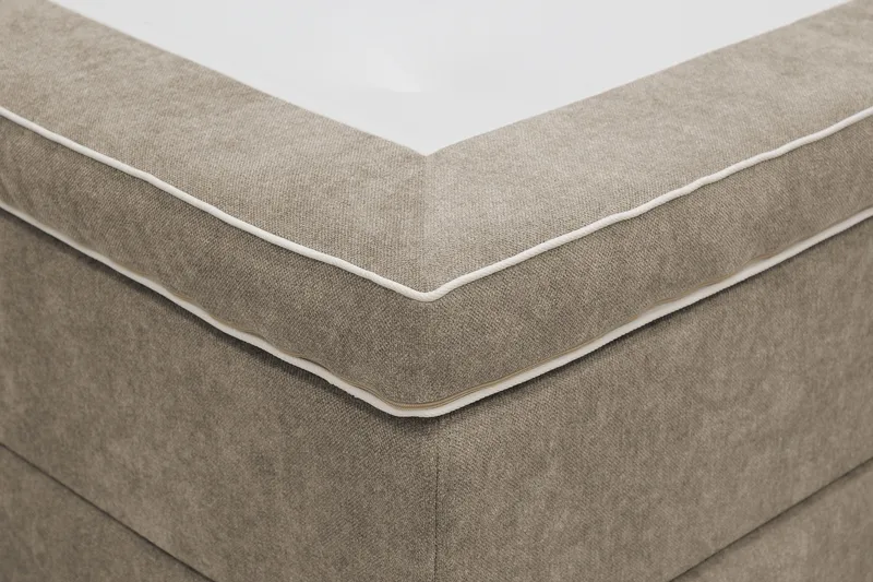 Hilton Lyx -täydellinen sänkypaketti 160x200 cm, kontinentaalisänky, jossa chenille-kankaasta valmistettu napitettu sängynpääty - Ruskea - Huonekalut - Sänky - Jenkkisängyt