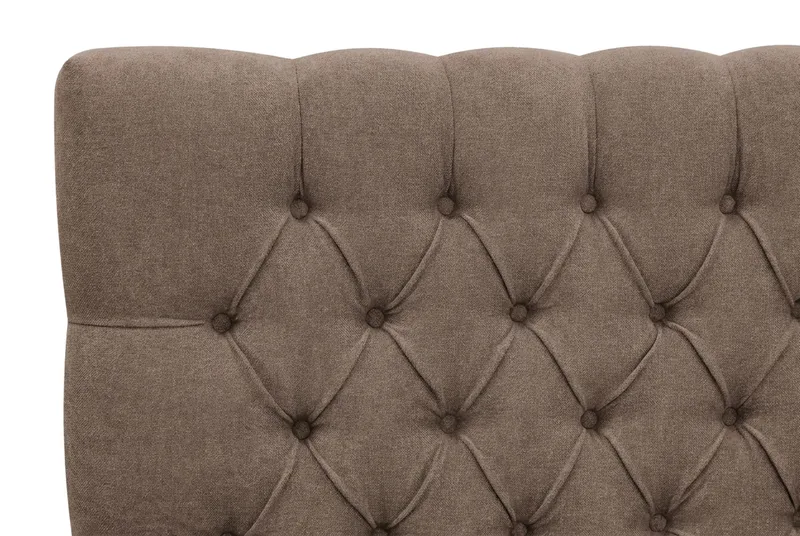 Hilton Lyx -täydellinen sänkypaketti 160x200 cm, kontinentaalisänky, jossa chenille-kankaasta valmistettu napitettu sängynpääty - Tummanruskea - Huonekalut - Sänky - Jenkkisängyt