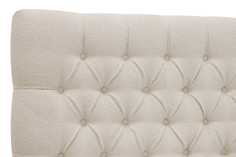 Hilton Lyx Täydellinen Sänkypaketti 160x200 cm Jenkkisänky nappikoristellulla sängynpäädyllä bouclé-kankaalla - Norsunluunvalkoinen / Bouclé - Huonekalut - Sänky - Jenkkisängyt