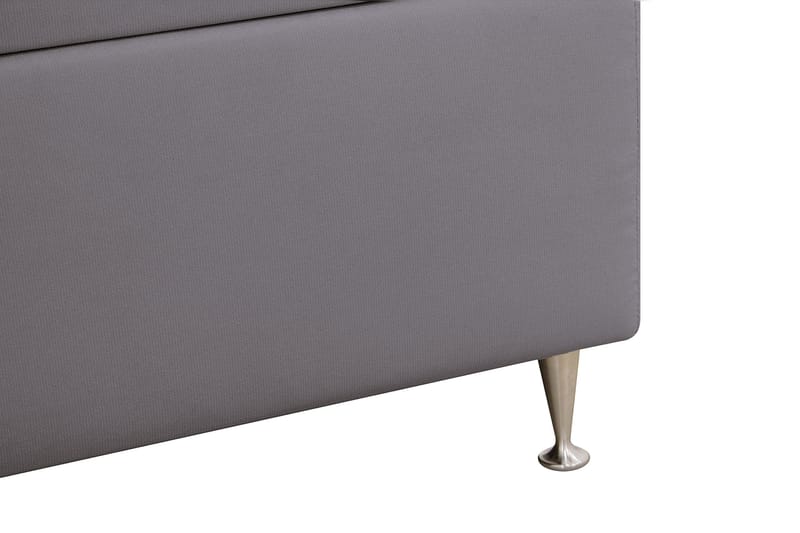 Hilton Lyx Täydellinen Sänkypaketti 160x200 cm Jenkkisänky nappikoristellulla sängynpäädyllä sametista - Harmaa / Sametti - Huonekalut - Sänky - Jenkkisängyt