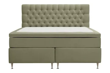 Hilton Lyx Täydellinen Sänkypaketti 160x200 cm Jenkkisänky nappikoristellulla sängynpäädyllä sametista