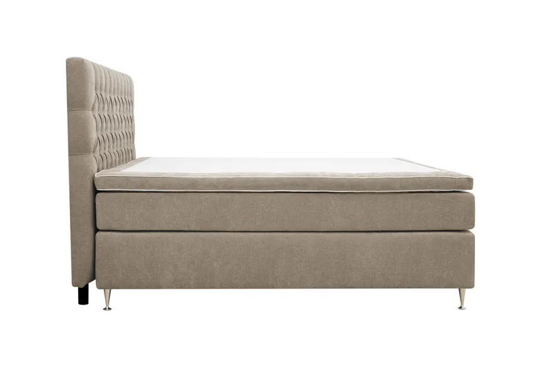 Hilton Lyx -täydellinen sänkypaketti 180x200 cm, kontinentaalisänky, jossa chenille-kankaasta valmistettu napitettu sängynpääty - Ruskea - Huonekalut - Sänky - Jenkkisängyt