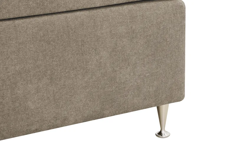 Hilton Lyx -täydellinen sänkypaketti 180x200 cm, kontinentaalisänky, jossa chenille-kankaasta valmistettu napitettu sängynpääty - Ruskea - Huonekalut - Sänky - Jenkkisängyt