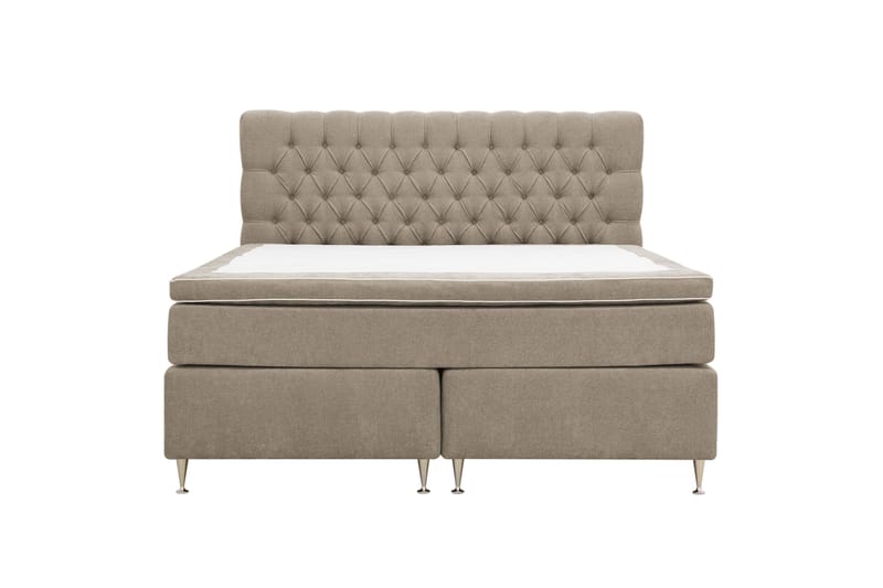 Hilton Lyx Täydellinen sänkypaketti 180x200 cm jenkkisänky napitetulla chenille-sängynpäädyllä, Ruskea