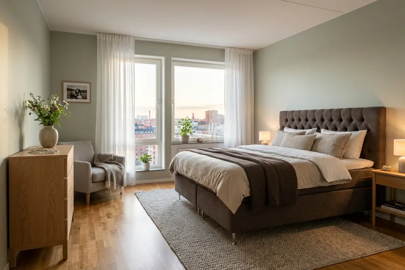 Hilton Lyx Täydellinen sänkypaketti 180x200 cm jenkkisänky napitetulla chenille-sängynpäädyllä - Tummanruskea - Huonekalut - Sänky - Jenkkisängyt