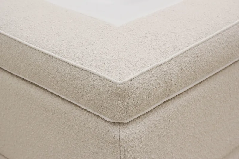 Hilton Lyx Täydellinen Sänkypaketti 180x200 cm Jenkkisänky nappikoristellulla sängynpäädyllä bouclé-kankaalla - Norsunluunvalkoinen / Bouclé - Huonekalut - Sänky - Jenkkisängyt