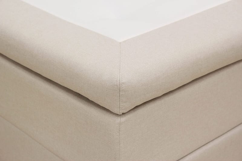 Hilton Sänkypaketti 160x200 cm Jenkkisänky ruutukuvioitu sängynpäädyllä - Beige - Huonekalut - Sänky - Jenkkisängyt