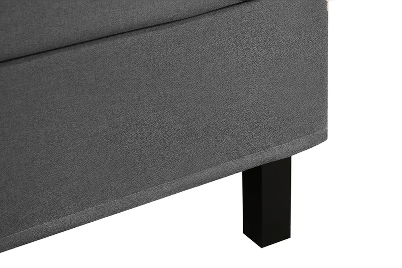 Hilton Sänkypaketti 160x200 cm Jenkkisänky ruutukuvioitu sängynpäädyllä - Harmaa - Huonekalut - Sänky - Jenkkisängyt