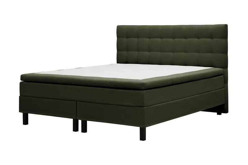 Hilton Sänkypaketti 160x200 cm Jenkkisänky ruutukuvioitu sängynpäädyllä - Vihreä - Huonekalut - Sänky - Jenkkisängyt