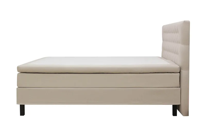 Hilton Sänkypaketti 160x200 cm Jenkkisänky timantti sängynpäädyllä - Beige - Huonekalut - Sänky - Jenkkisängyt