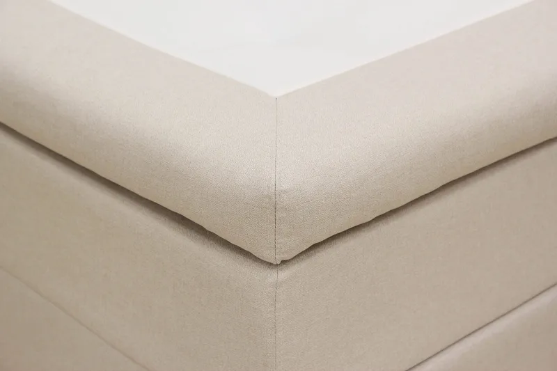 Hilton Sänkypaketti 180x200 cm Jenkkisänky ruutukuvioitu sängynpäädyllä - Beige - Huonekalut - Sänky - Jenkkisängyt