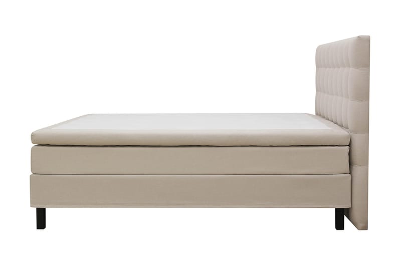 Hilton Sänkypaketti 180x200 cm Jenkkisänky ruutukuvioitu sängynpäädyllä - Beige - Huonekalut - Sänky - Jenkkisängyt