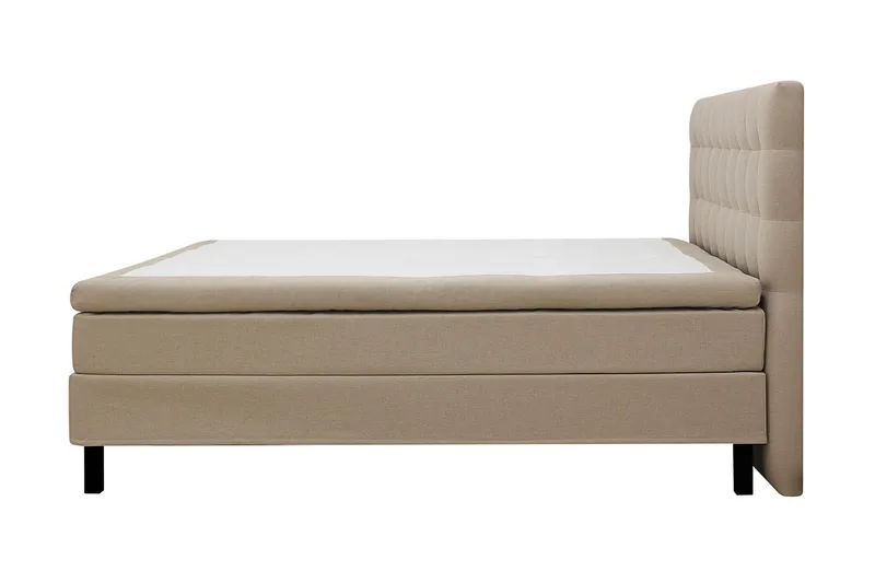 Hilton Sänkypaketti 180x200 cm Jenkkisänky ruutukuvioitu sängynpäädyllä - Beige - Huonekalut - Sänky - Jenkkisängyt