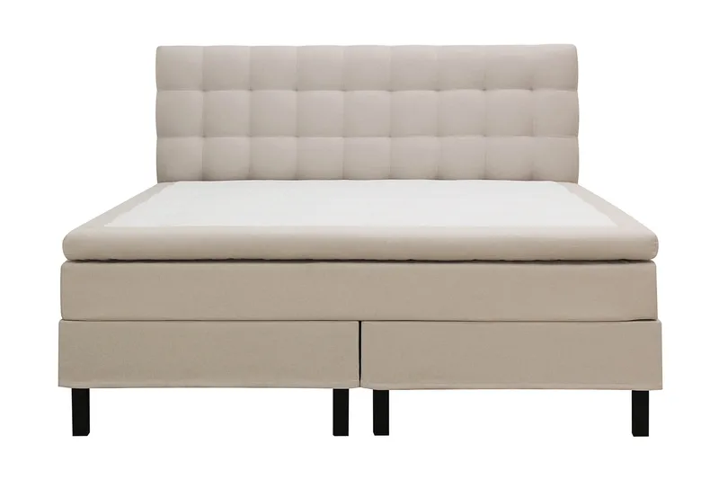 Hilton Sänkypaketti 180x200 cm Jenkkisänky ruutukuvioitu sängynpäädyllä, Beige