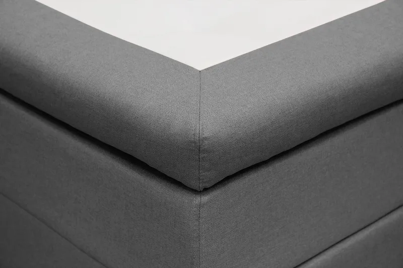 Hilton Sänkypaketti 180x200 cm Jenkkisänky ruutukuvioitu sängynpäädyllä - Harmaa - Huonekalut - Sänky - Jenkkisängyt