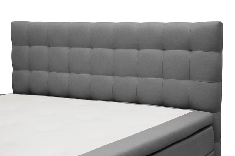 Hilton Sänkypaketti 180x200 cm Jenkkisänky ruutukuvioitu sängynpäädyllä - Harmaa - Huonekalut - Sänky - Jenkkisängyt