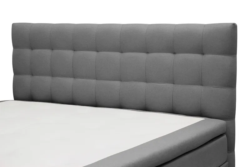 Hilton Sänkypaketti 180x200 cm Jenkkisänky ruutukuvioitu sängynpäädyllä - Harmaa - Huonekalut - Sänky - Jenkkisängyt